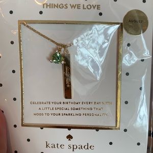 NEW!!! Kate Spade August necklace with “Lady Luck”